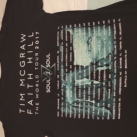 Tim McGraw Faith Hill Concert T-Shirt Black Size Small Soul 2 Soul - Picture 7 of 13